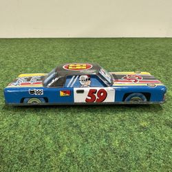 *Vintage Original Tin Friction Race Car “Blue Lightning” #59 Motor Sound Japan - “1960’s”