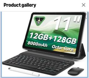 Tablet 11 inch Android 15 Tablets | Octa-core | 12GB RAM+128GB ROM | 8000mAh Tablet with Keyboard |