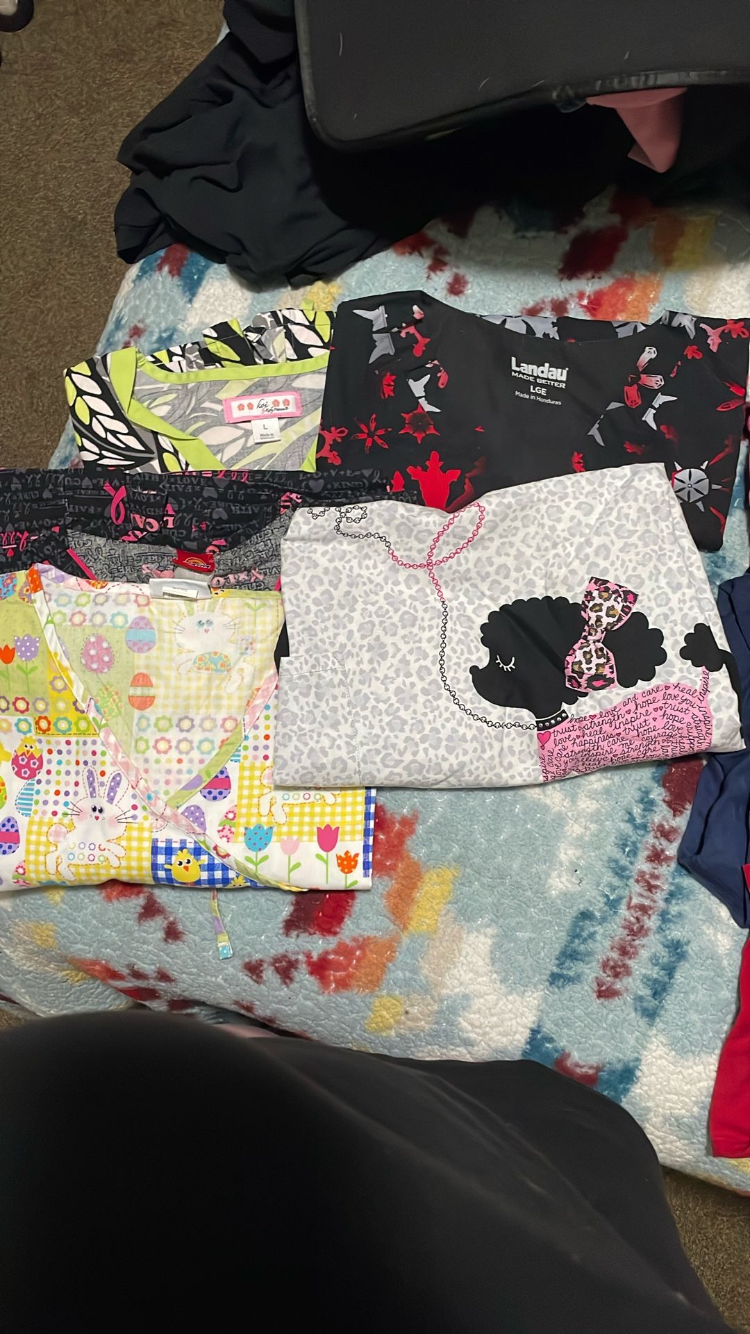 5 Large Scrub Tops