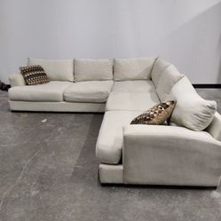 FREE DELIVERY- Light Grey L-Shaped Sectional Sofa
