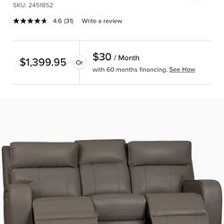 Reclining Sofa w/ USB – Barely Used