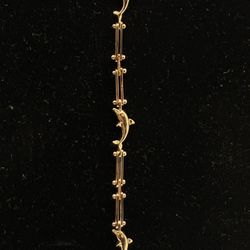 14k Dolphin Bracelet 6.5 Inches 5.2 Grams