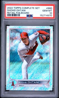 2022 TOPPS COMPLETE SET #660 SHOHEI OHTANI RETAIL FOILBOARD /875 PSA 10