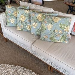 Set of 4 Tropical Palm Leaf  Patio Throw Pillows