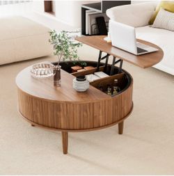 Round Lift Top Coffee Table with Storage