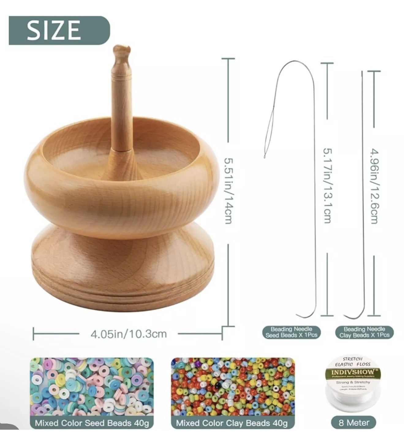 Clay Bead Spinner for Bracelet Jewelry Making String Seed Beads for Jewelry, ...