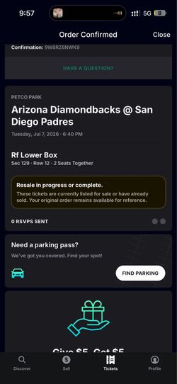 2 tickets July 7th