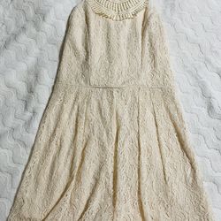 Cream lace dress with shorts built in