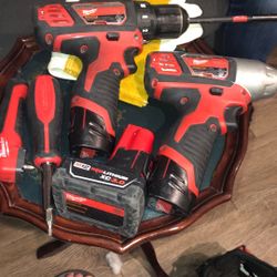 Milwaukee Power Tools, Extensions, hand tools,extra Batteries With Bag