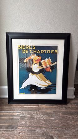 Vintage French Beer Advertisement Framed Wall Art – Bieres de Chartres