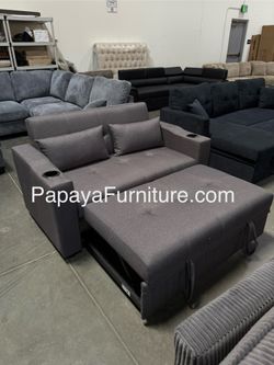 New! Pull-out Comfortable Adjustable Sofa Bed, Sleeper Sofa, Sofa Bed, Pull-out Bed Sofa, Sleeper Sofa Couch, Sofabed, Grey Sofa Bed, Linen Sofa Bed