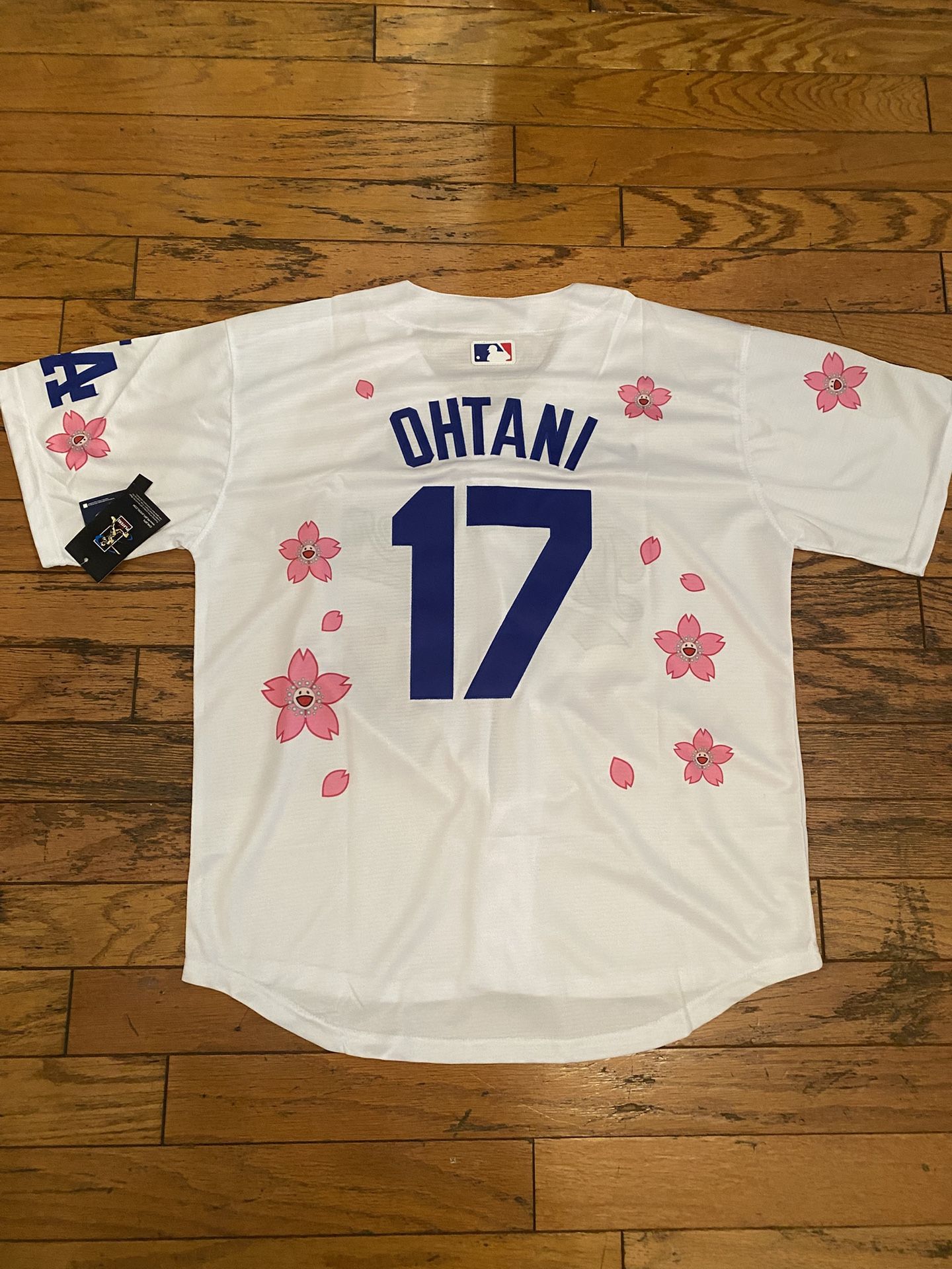 White Los Angeles Dodgers Shohei Ohtani Dodgers X Murakami. Tokyo series Jersey Sakura