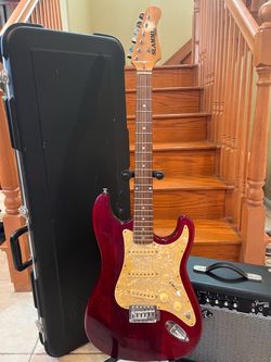 Slammer Hamer Vintage Stratocaster w/ Hardshell Case, Fender Amp