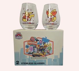 2025 Pokemon World Championship Anaheim Exclusive Stemless Glasses