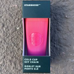 Brand new Spring 2025 Sunset Pleated Starbucks Cold Cup Keychain