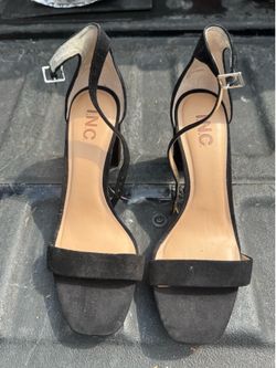 I.N.C. International Concepts black suede ankle-strap block heel sandals Size 8