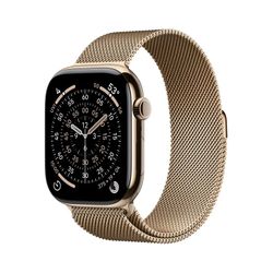 Apple Watch Series 11 [GPS + Cellular 46mm] Smartwatch with Gold Titanium Case with Gold Milanese Loop - S/M