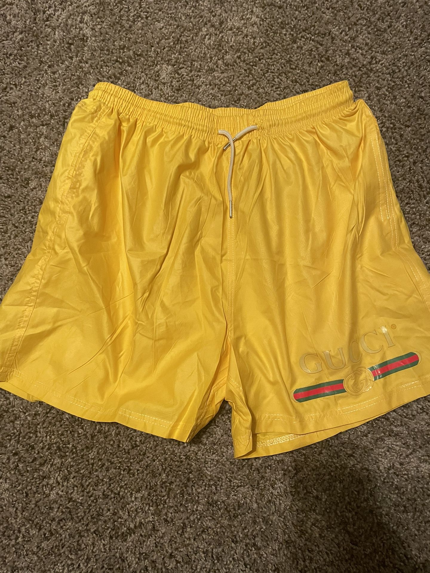 Yellow Designer Swim Trunks - Medium