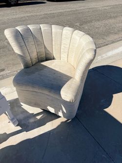 Cream Channel Back Accent Chair