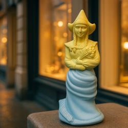 Avon 1970s Half-Full Figural “On the Avenue” Unforgettable Cologne Decanter, 6”