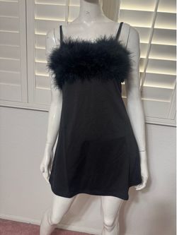 New Small black feather y2k sugar thrills mini dress goth emo Lolita short