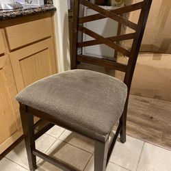 4 Quality Wood Fabric Chairs
