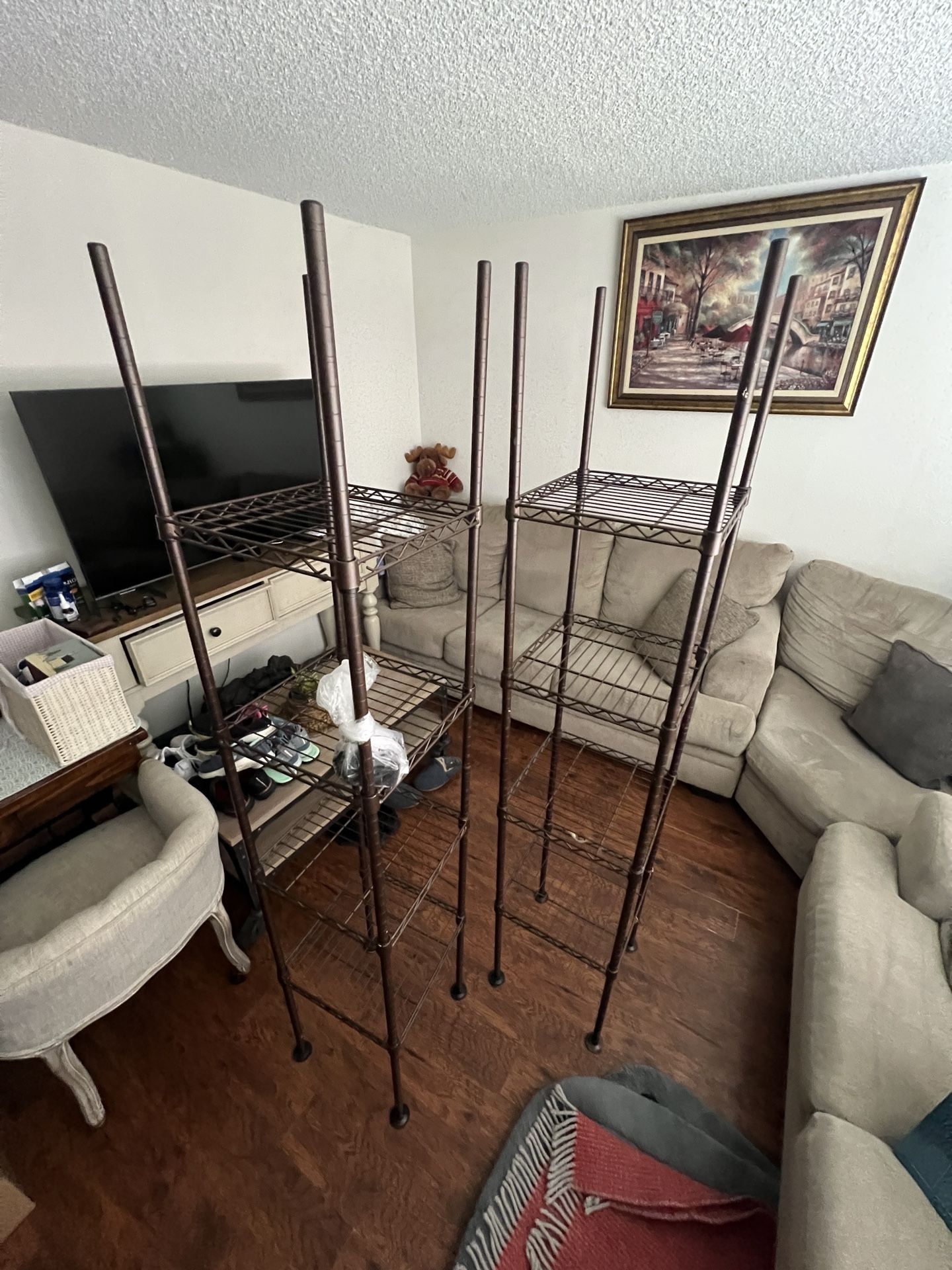 Small metal shelves