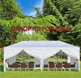 10'x20' Outdoor Canopy Party Wedding Tent White Gazebo Pavilion with 6 Side Walls