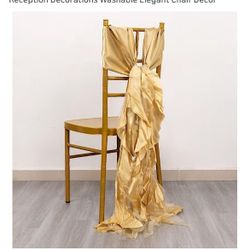 Balsa Circle Champagne Curly Willow Chiffon Satin Chair