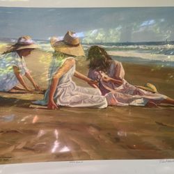 Signed Catalina island artist Robert Williams, print, called North Beach