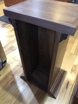 Open Back Solid Walnut Pedestal 10”x13”x24”