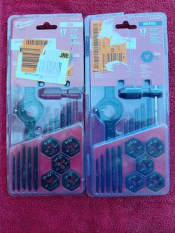 2 set of tap and die set metric and sae the sae missing one part but you can use the metric one $38 for both new cash pick up beaumont ca