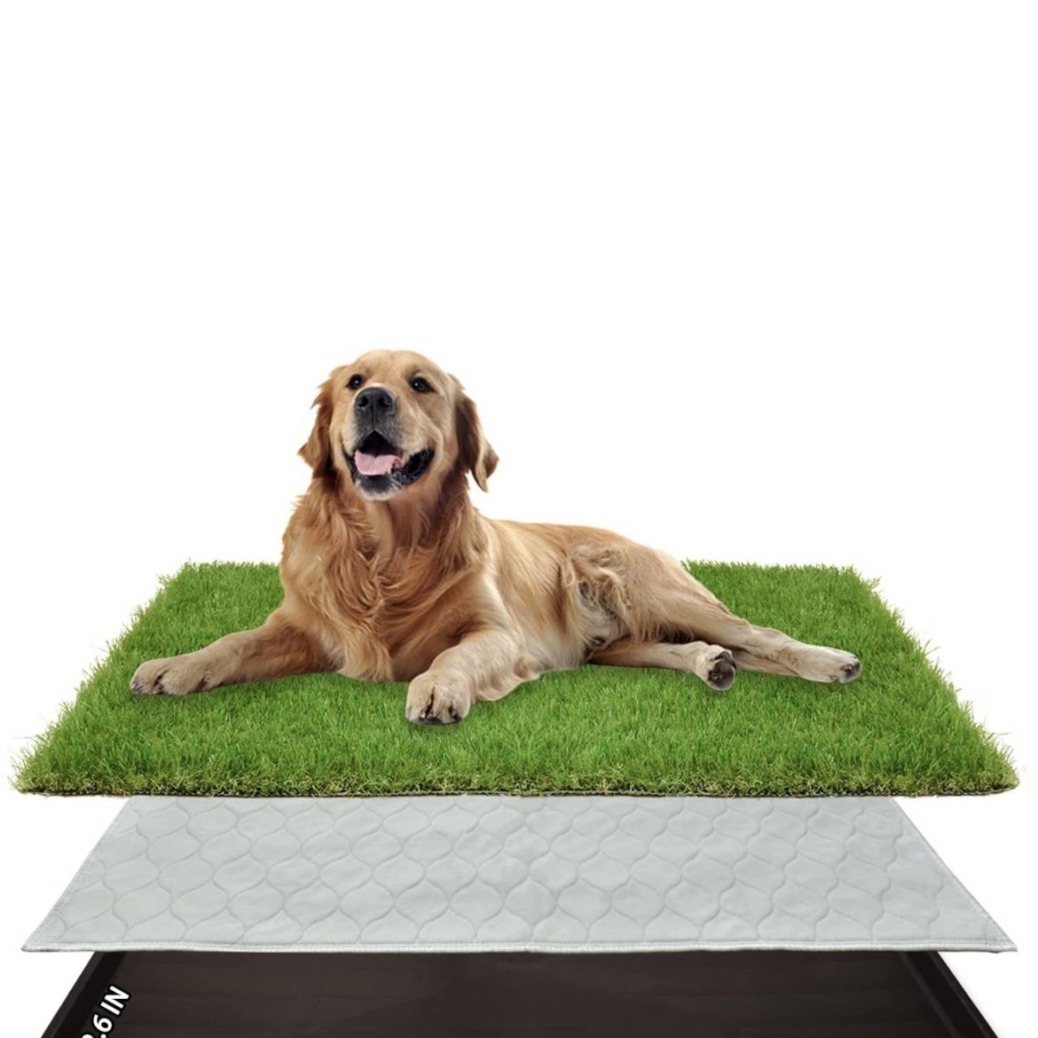 Large Dog Grass Pad With Tray. Comes With 2 Washable Artificial Grass