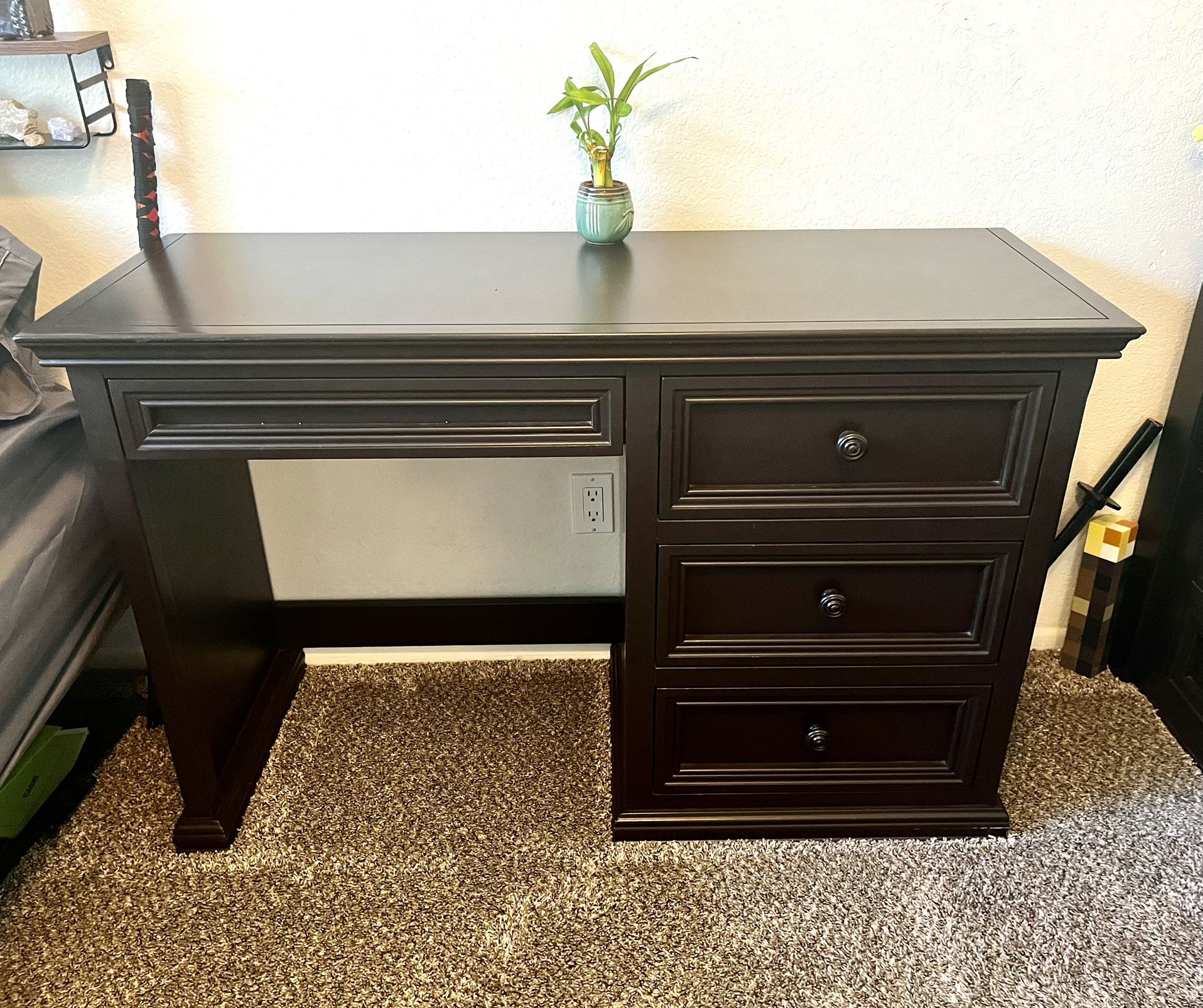 Solid Wood, Espresso Brown Desk