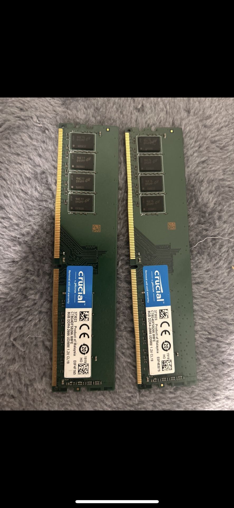 $30 Crucial 8gb Ram DDR4 2666 Mhz 3200 Oc