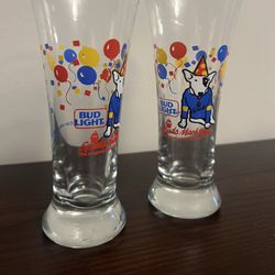 Vintage Bud Light Spuds MacKenzie Original Party Animal Beer Glass 1987