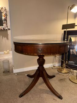 Round side or entry table, glass top