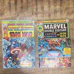 Marvel Double Feature #1 & #2  (1973) Captain America Iron Man Comic