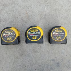 3 STANLEY FATMAX TAPE MEASURES 25FT