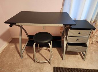 Studio Design Comet Plus Drafting Table -Silver/Black