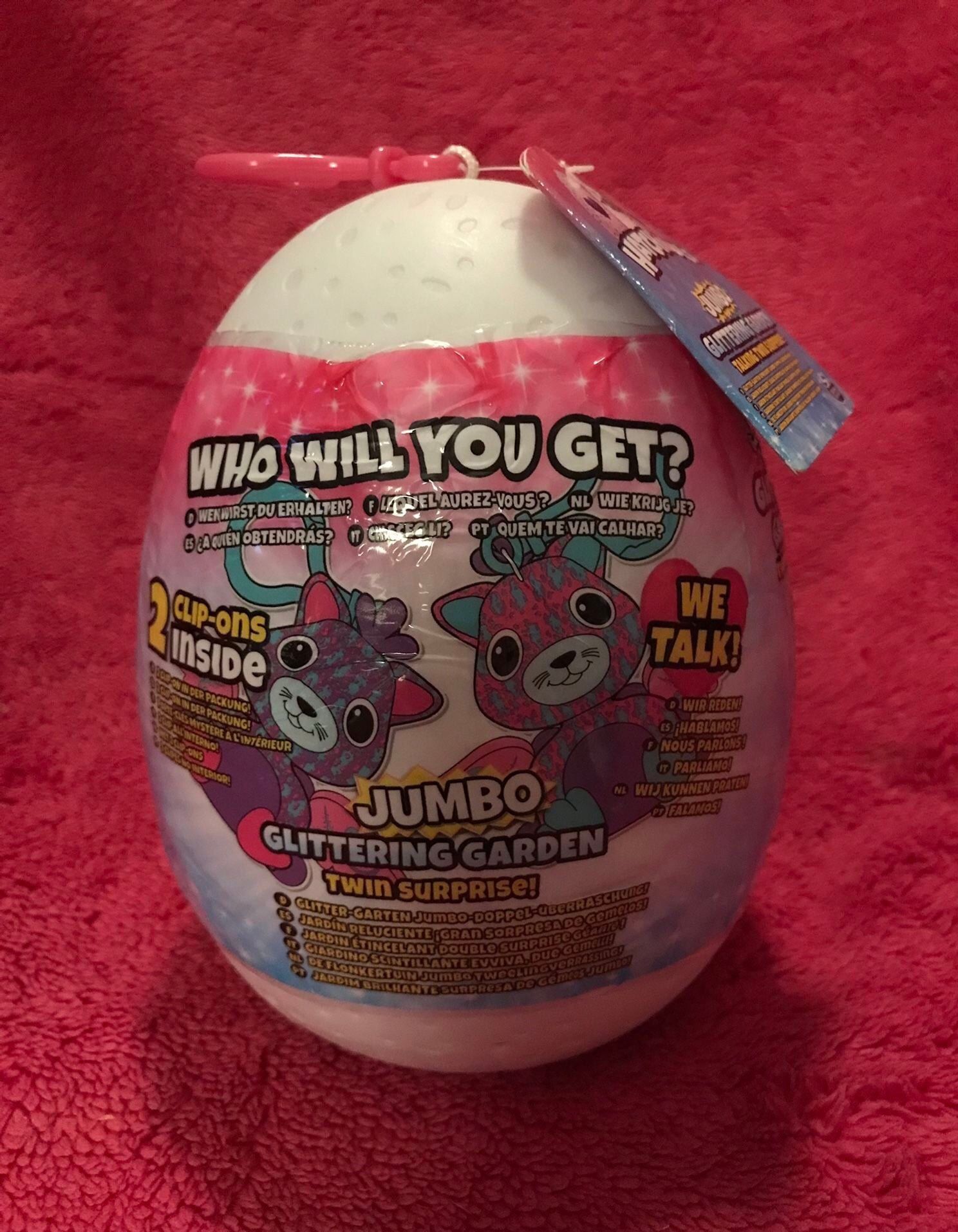 Hatchimals Jumbo Glittering Garden Twin Talking Surprise Clip Ons NEW & SEALED!