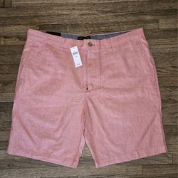 NWT " BANANA  REPUBLIC " 4 POCKET PEACH/PINK ADULT MEN SIZE 36 SHORTS 