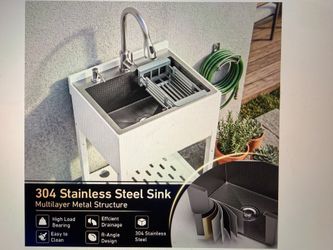 Brand new Freestanding Stainless Steel Utility Sink, 20in