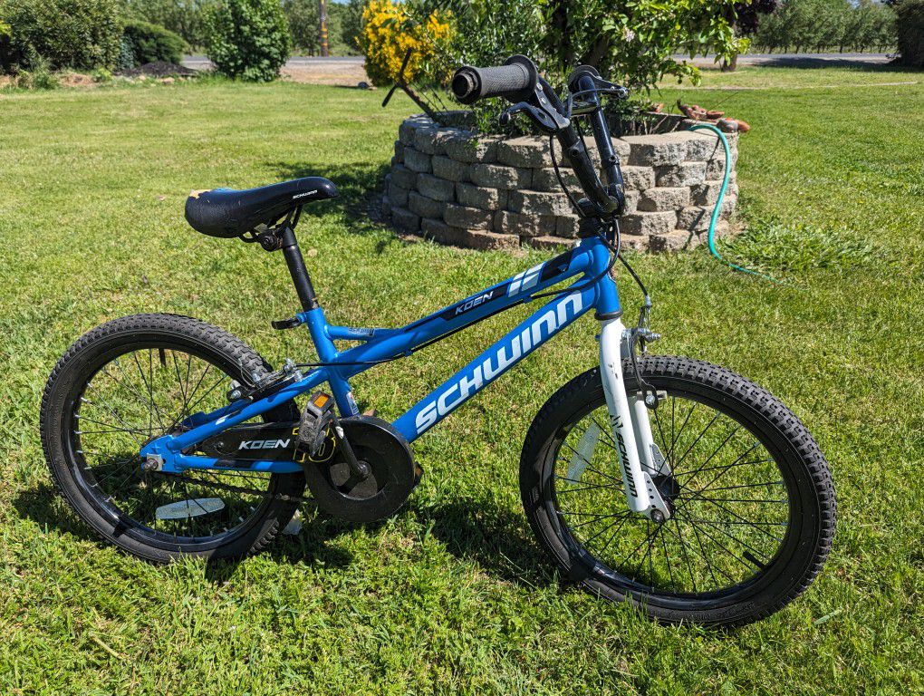 Schwinn Koen Boys 18" Wheel Blue Bike - Durable Steel Frame - SEAT RIPPED