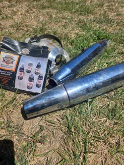Harley Davidson 65844-95 Touring OEM Chrome Exhaust Pipes And Air Filter And Housing