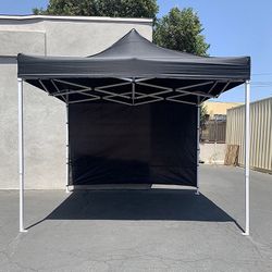 (Brand New) $110 Heavy Duty Canopy 10x10 FT with (1) Sidewall, Ez Popup Outdoor Party Tent (Blue, Red) 