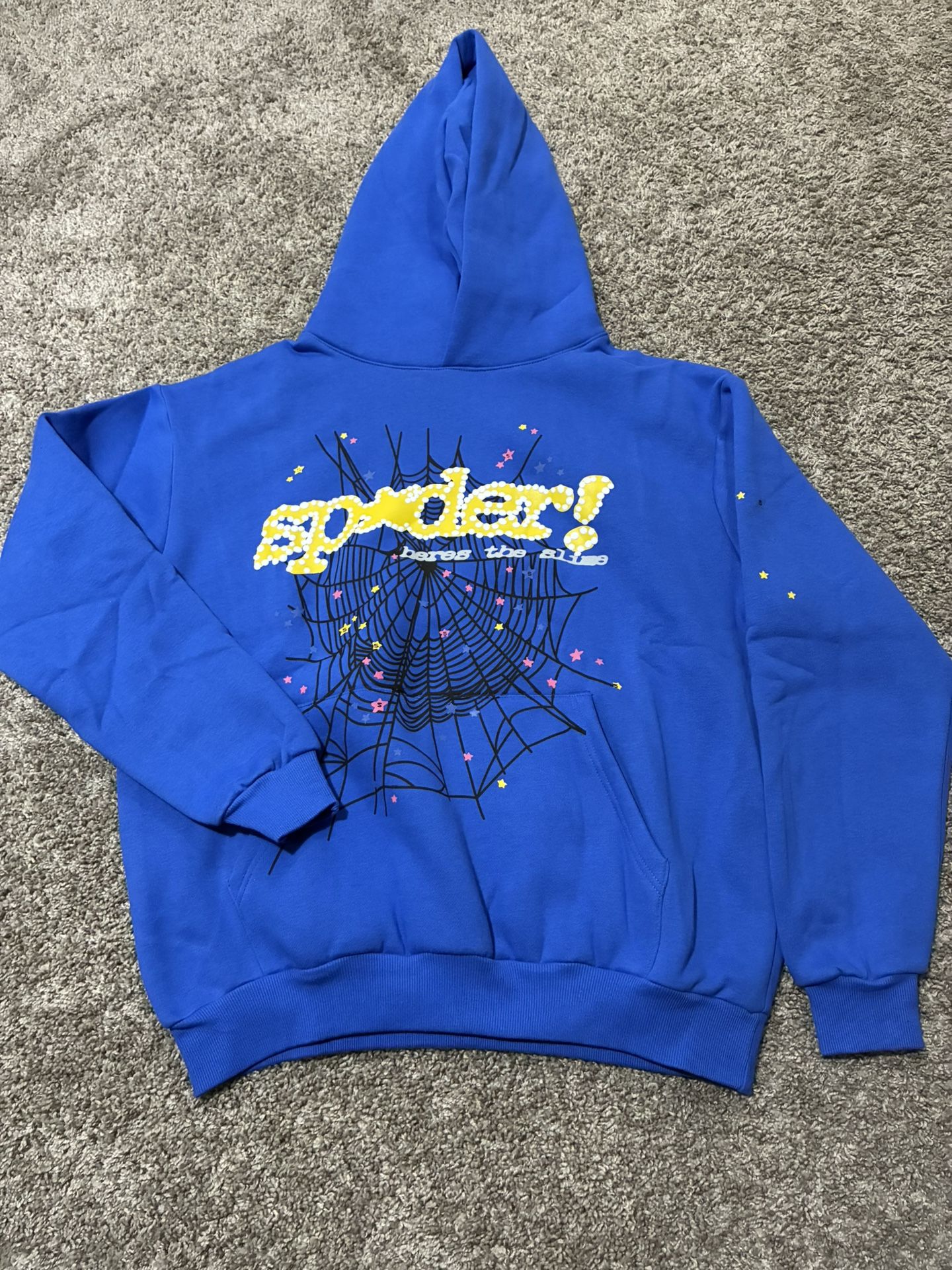 Dark Blue Sp5der Hoodie Size Large