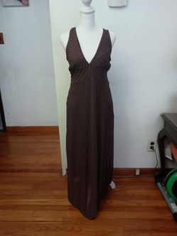 NWT See You Monday Los Angeles Brown White Polka Dot Maxi Dress XL