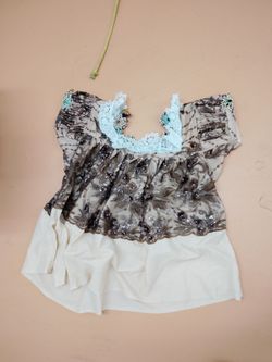 Embellished Lace Overlay Blouse Top