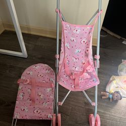 Toy Stroller And Bouncer